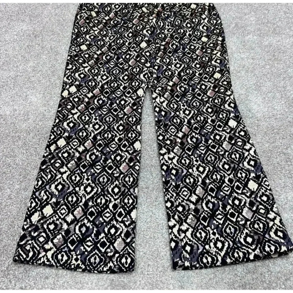 Free People Pants Size 4 Black Brown Gold Women's Straight Leg NWT Cropped - Picture 11 of 13